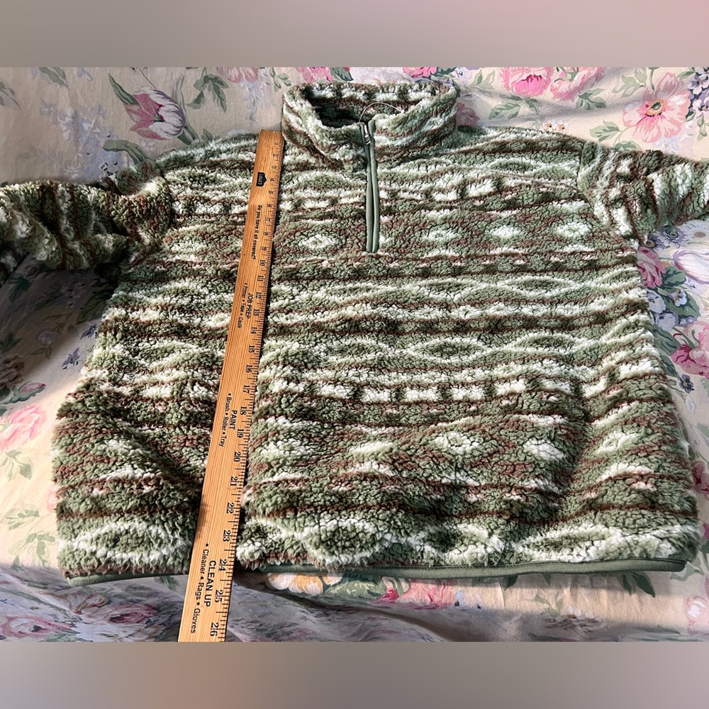 Cozy Green Patterned pullover Jacket - Picture 11 of 12